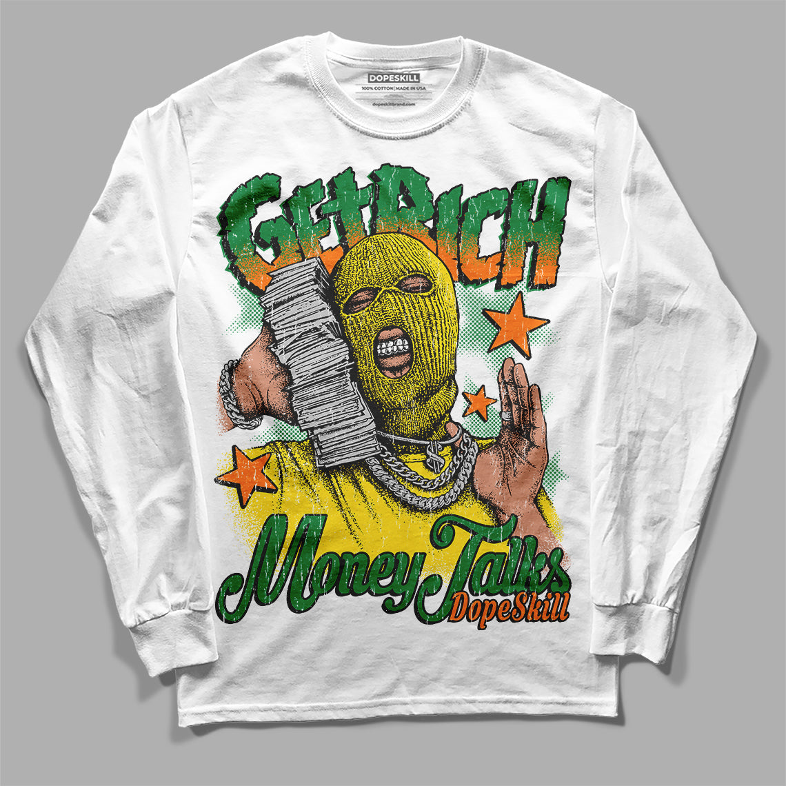Dunk Low Reverse Brazil superstreetwear Long Sleeve T-Shirt Get Rich Graphic