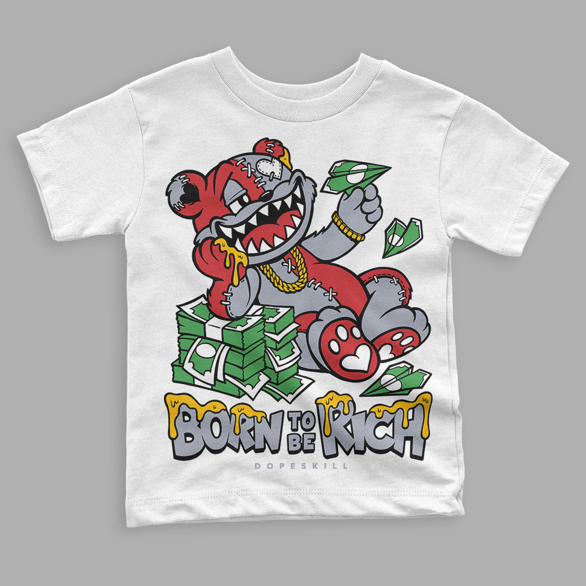 Bred Reimagined 4s superstreetwear Toddler Kids T-shirt Born To Be Rich Graphic