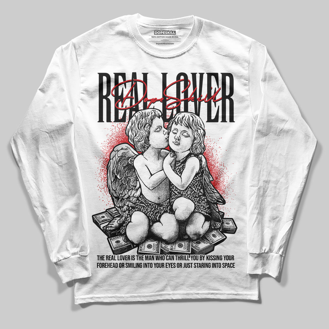 Black Cement 3s superstreetwear Long Sleeve T-Shirt Real Lover Graphic