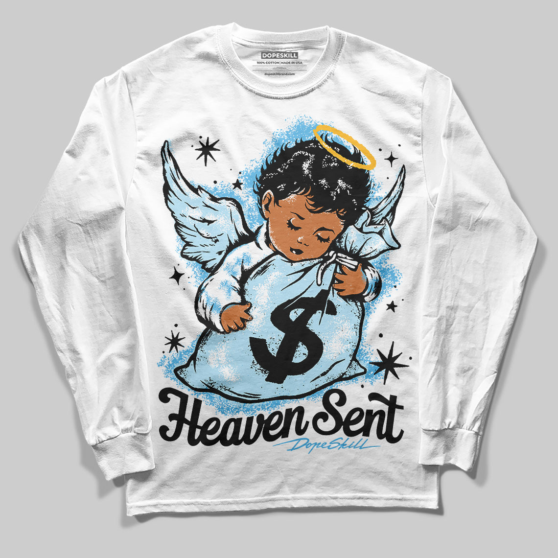 Legend Blue 11s superstreetwear Long Sleeve T-Shirt Heaven Sent Graphic