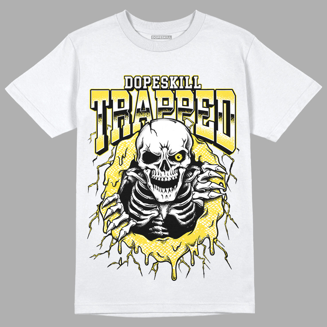 Yellow Snakeskin 11s superstreetwear T-Shirt Trapped Halloween Graphic