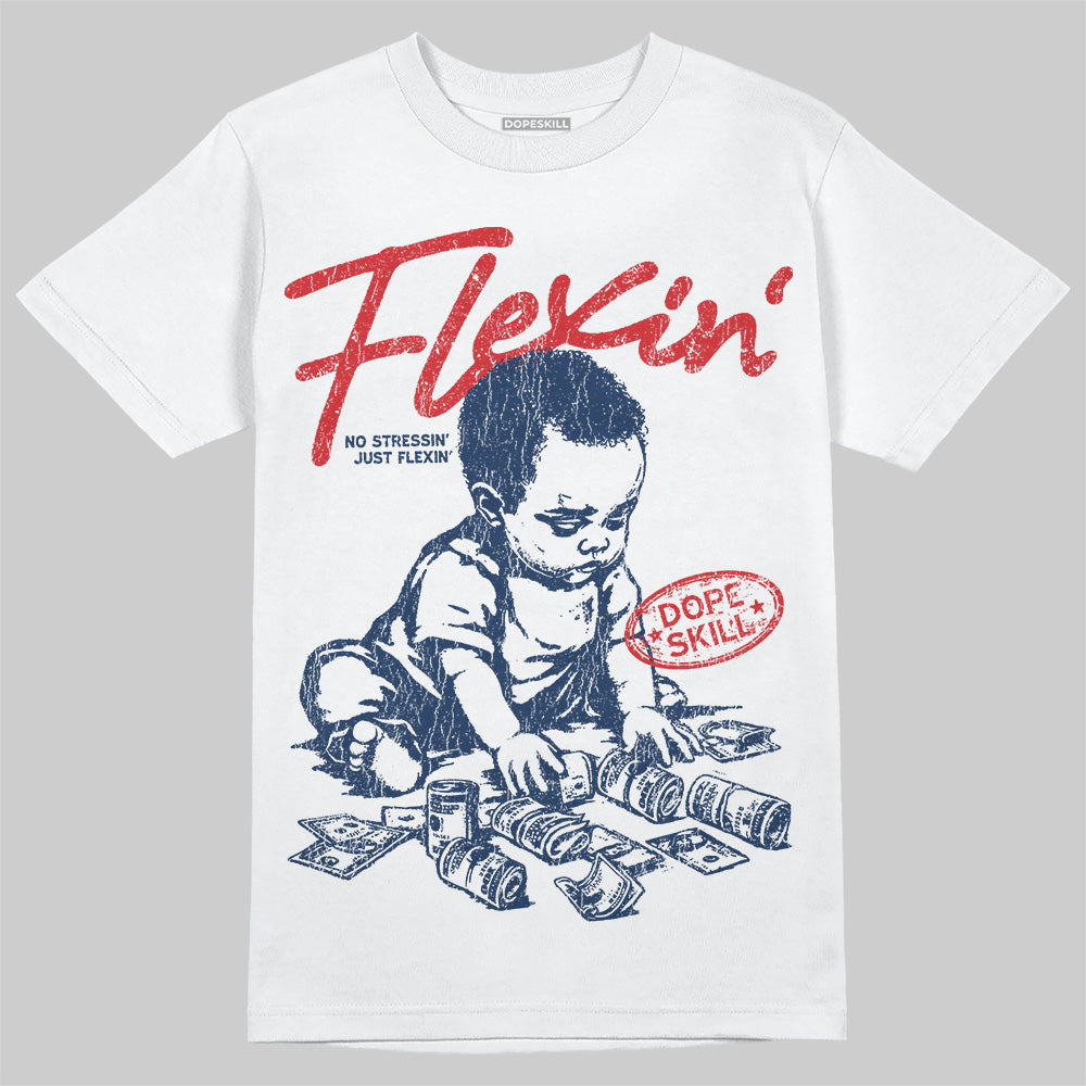 Summit White Navy 4s superstreetwear T-Shirt Flexin' Graphic