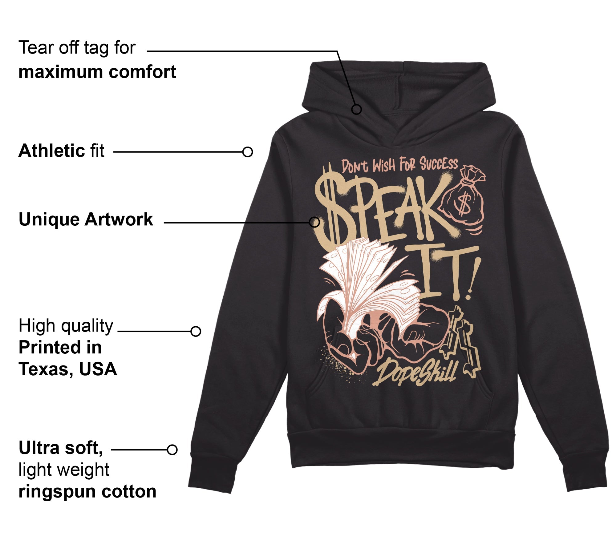 TAN Collection superstreetwear Hoodie Sweatshirt Speak It Graphic