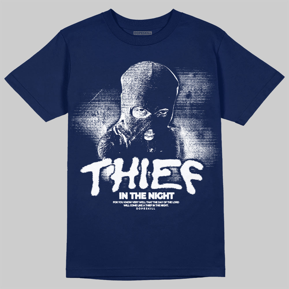 Summit White Navy 4s superstreetwear T-Shirt Thief In The Night Graphic