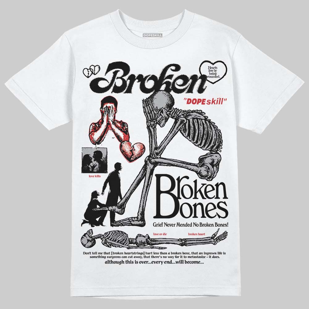 White Cement 4s superstreetwear T-Shirt Broken Bones Graphic