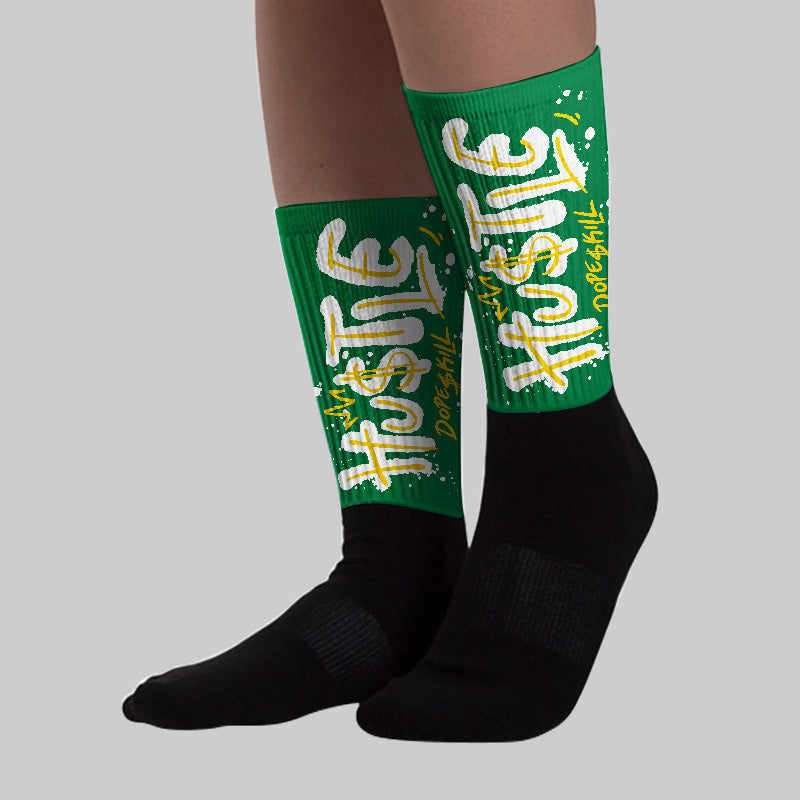 Lucky Green 5s superstreetwear Sublimated Socks Hustle Graphic