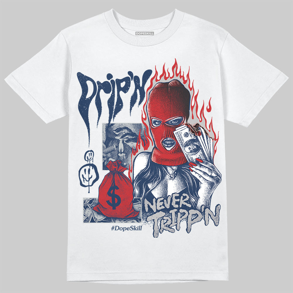 Summit White Navy 4s superstreetwear T-Shirt Drip'n Never Tripp'n Graphic