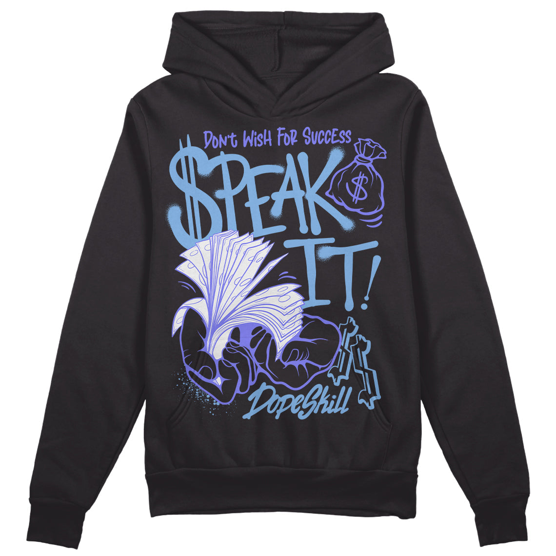 University Blue Collection superstreetwear Hoodie Sweatshirt Speak It Graphic