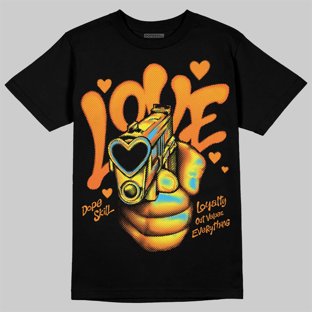 Orange Black White superstreetwear T-Shirt Love Shot Graphic