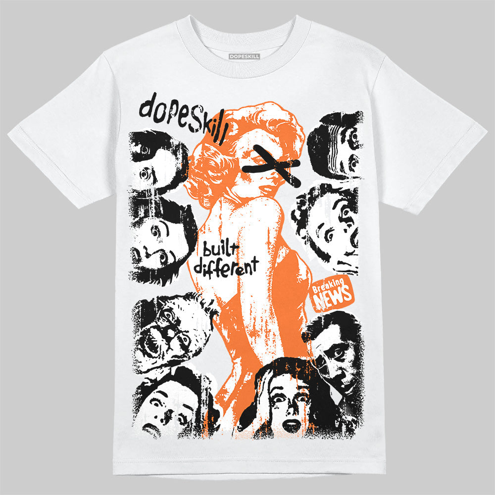 Orange Black White superstreetwear T-Shirt Built Different Graphic