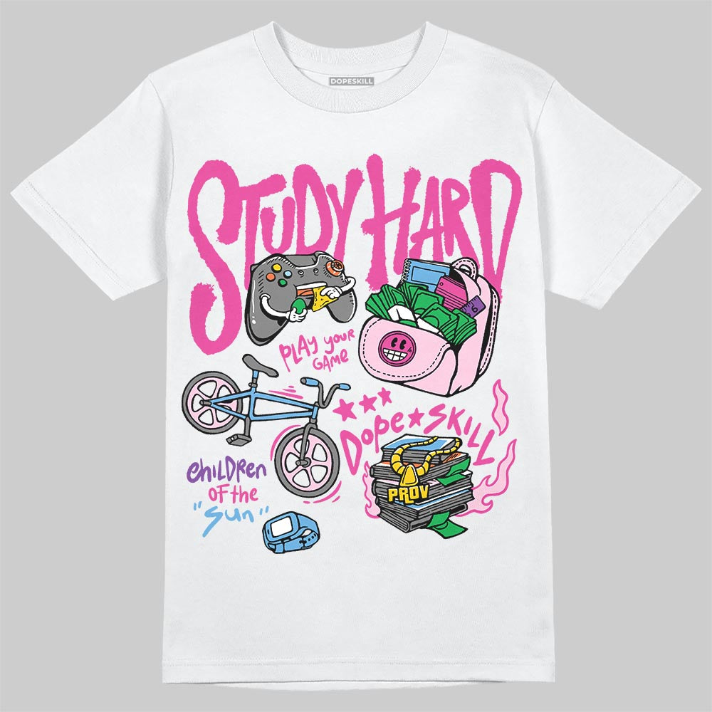 Triple Pink Dunk superstreetwear T-Shirt Study Hard Graphic