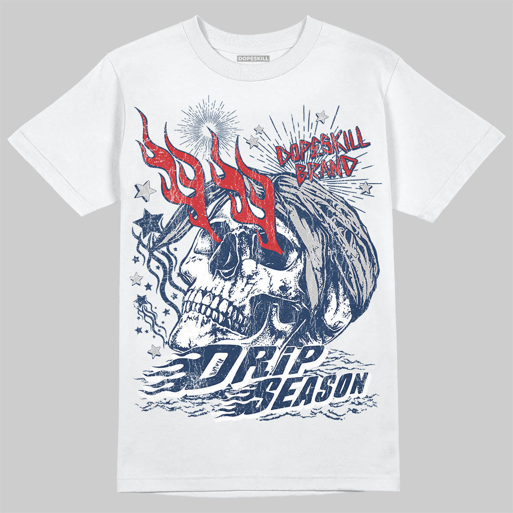 Summit White Navy 4s superstreetwear T-Shirt Drip Season Graphic