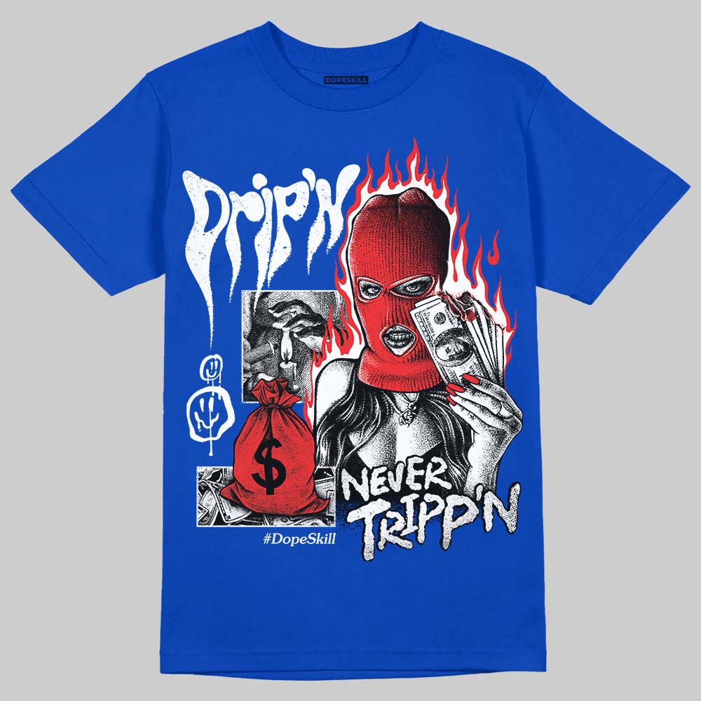 Blueberry 12s superstreetwear Royal T-shirt Drip'n Never Tripp'n Graphic