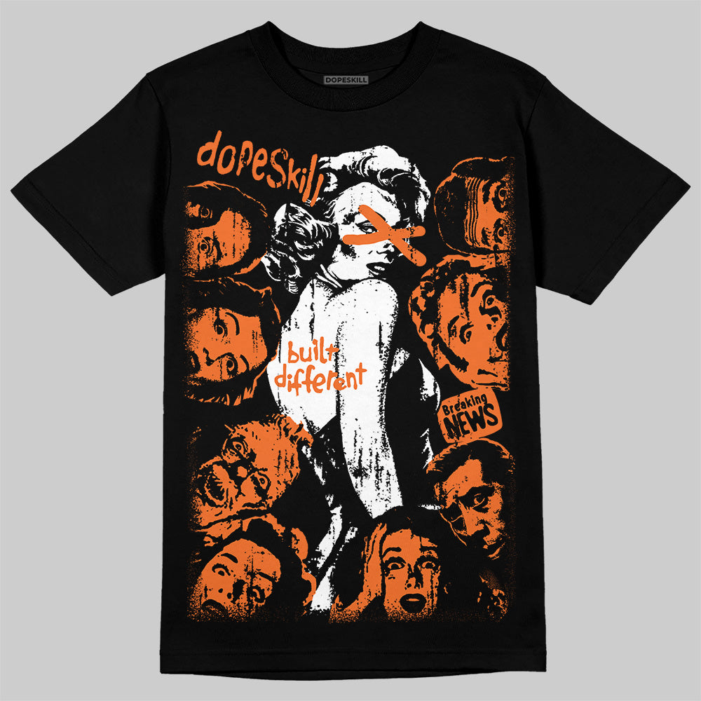 Orange Black White superstreetwear T-Shirt Built Different Graphic