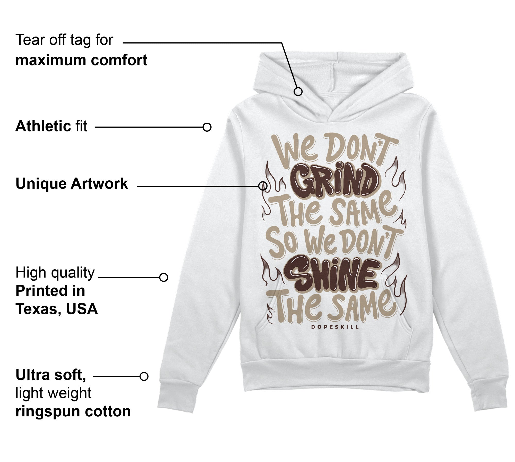 Latte 1s superstreetwear Hoodie Sweatshirt Grind Shine Graphic