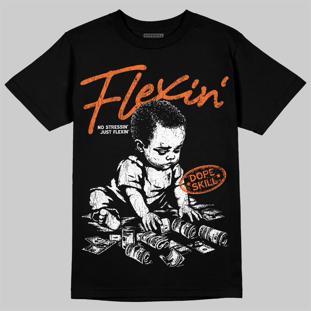 Orange Black White superstreetwear T-Shirt Flexin' Graphic