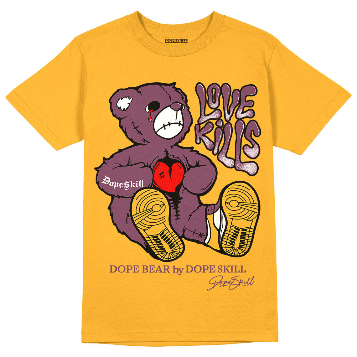 Brotherhood 1s High OG superstreetwear University Gold T-shirt Love Kills Graphic
