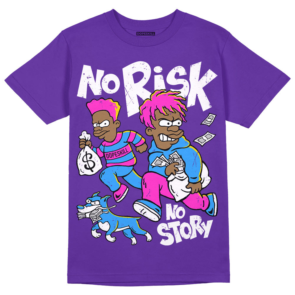 PURPLE Collection superstreetwear Purple T-shirt No Risk No Story Graphic