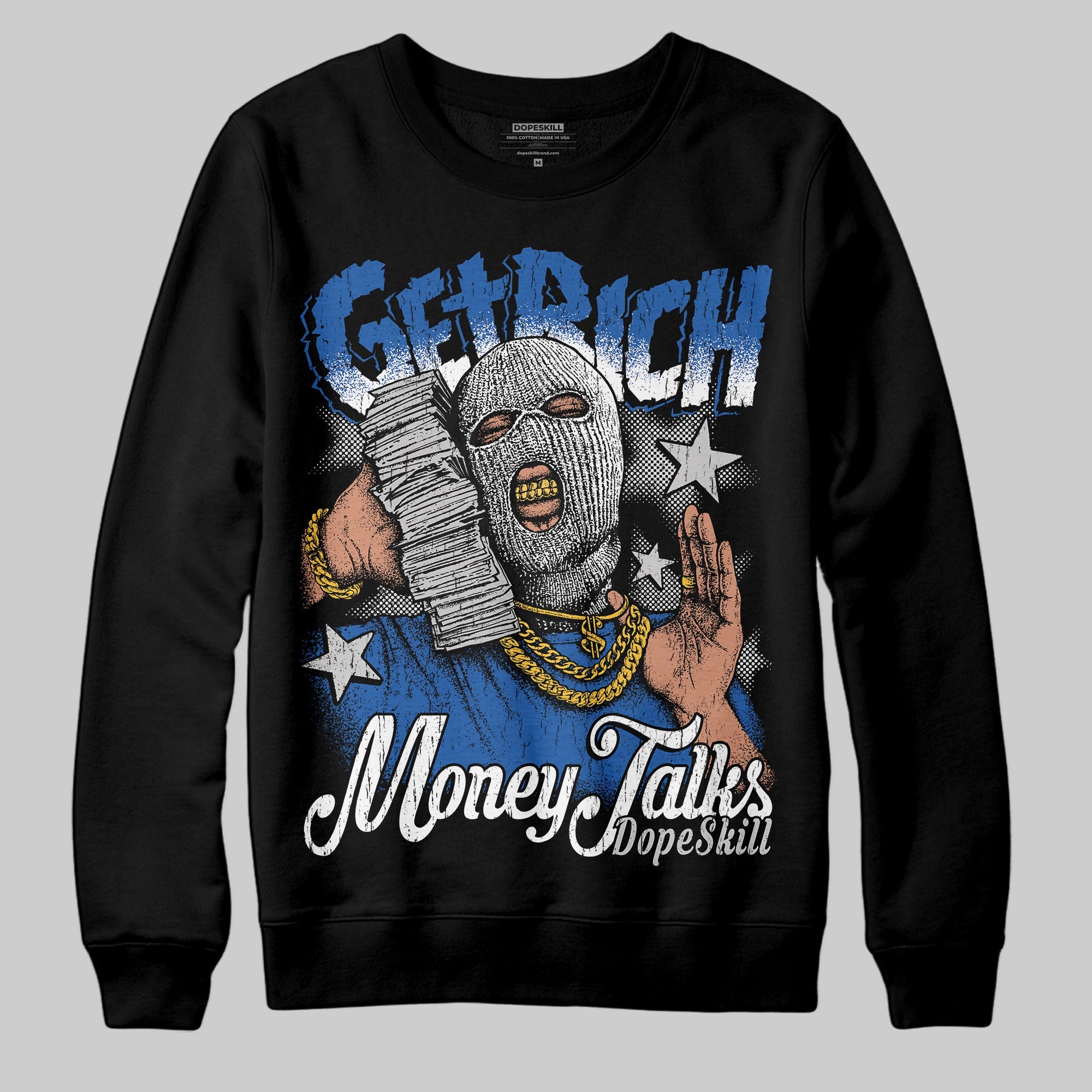 Blueberry 12s superstreetwear Sweatshirt Get Rich Graphic