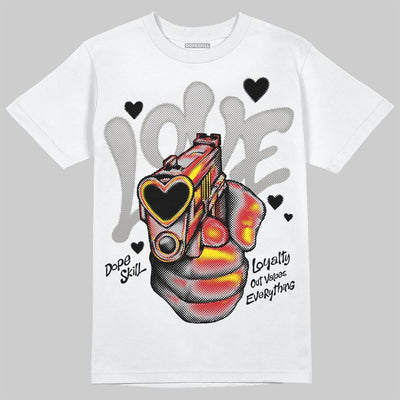 White Cement 4s DopeSkill T-Shirt Love Shot Graphic