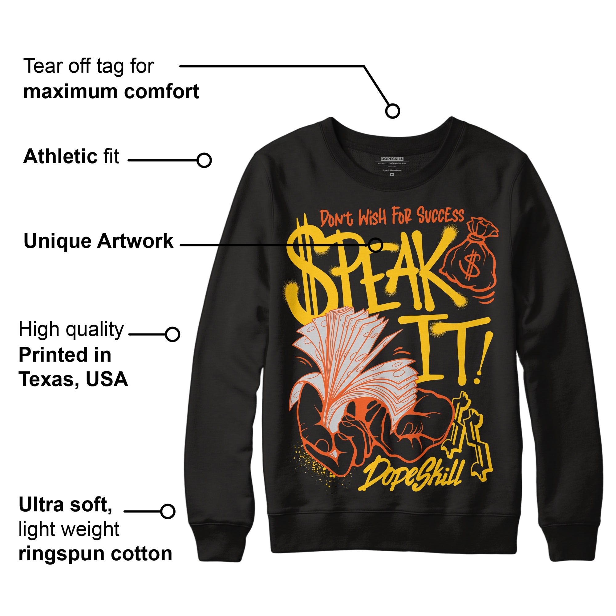 Yellow Collection superstreetwear Sweatshirt Speak It Graphic