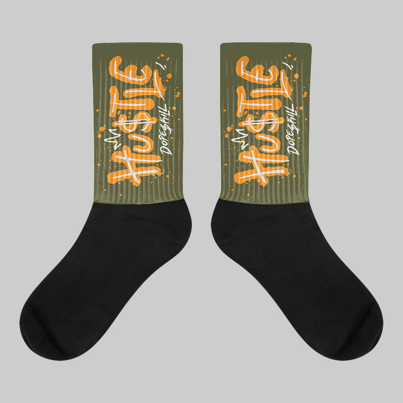 Olive 5s superstreetwear Sublimated Socks Hustle Graphic