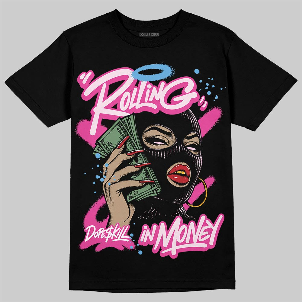 Pink Collection superstreetwear T-Shirt Rolling in Money Graphic