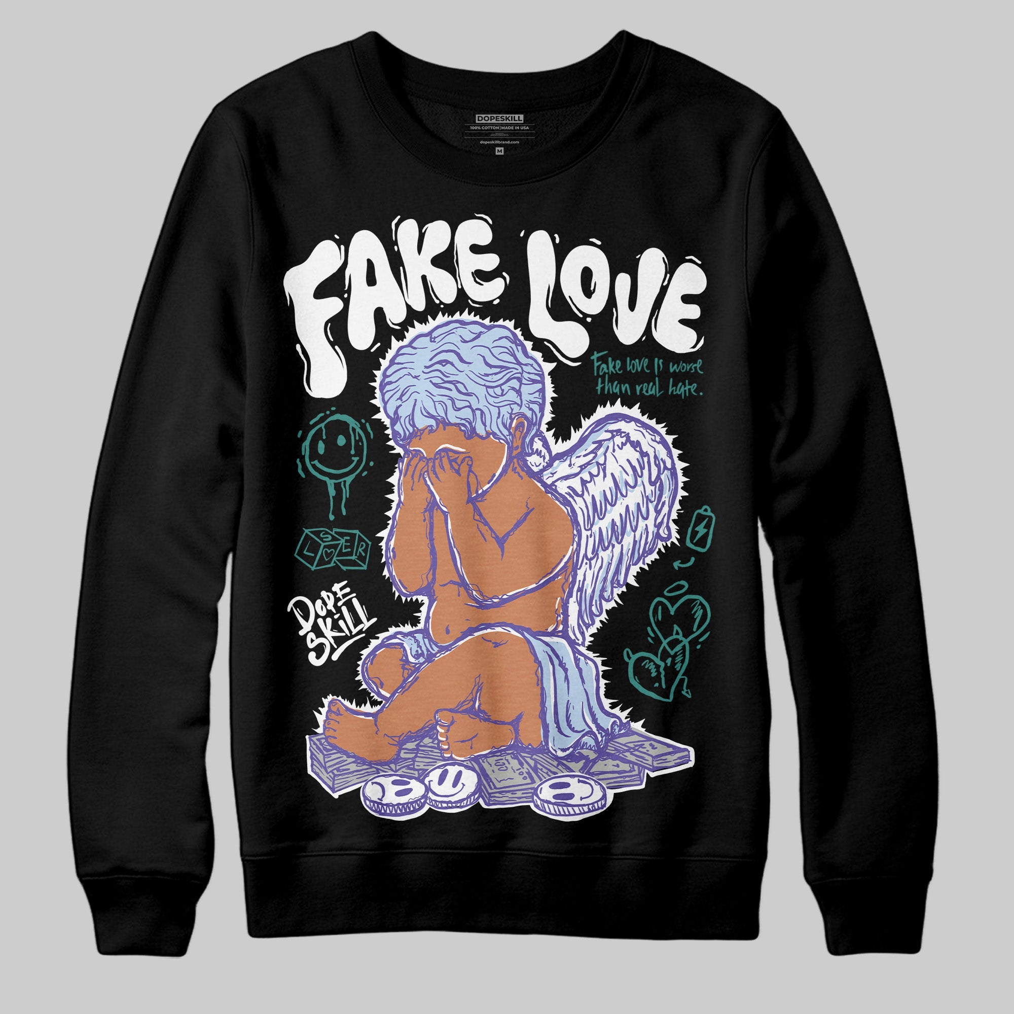 Grape 5s superstreetwear Sweatshirt False Love Graphic