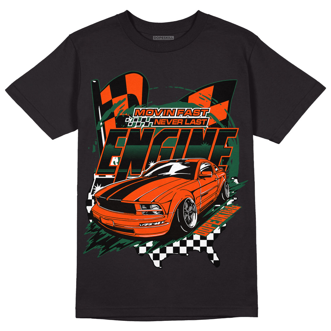 Dunk Low Team Dark Green Orange superstreetwear T-Shirt ENGINE Tshirt Graphic