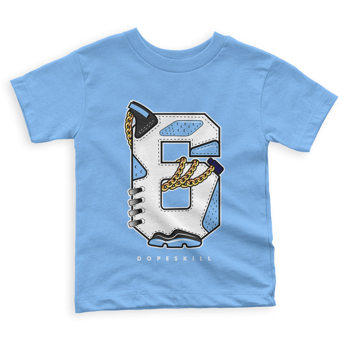 University Blue 6s superstreetwear Toddler Kids T-shirt Number No.6 Graphic - University Blue T-shirt