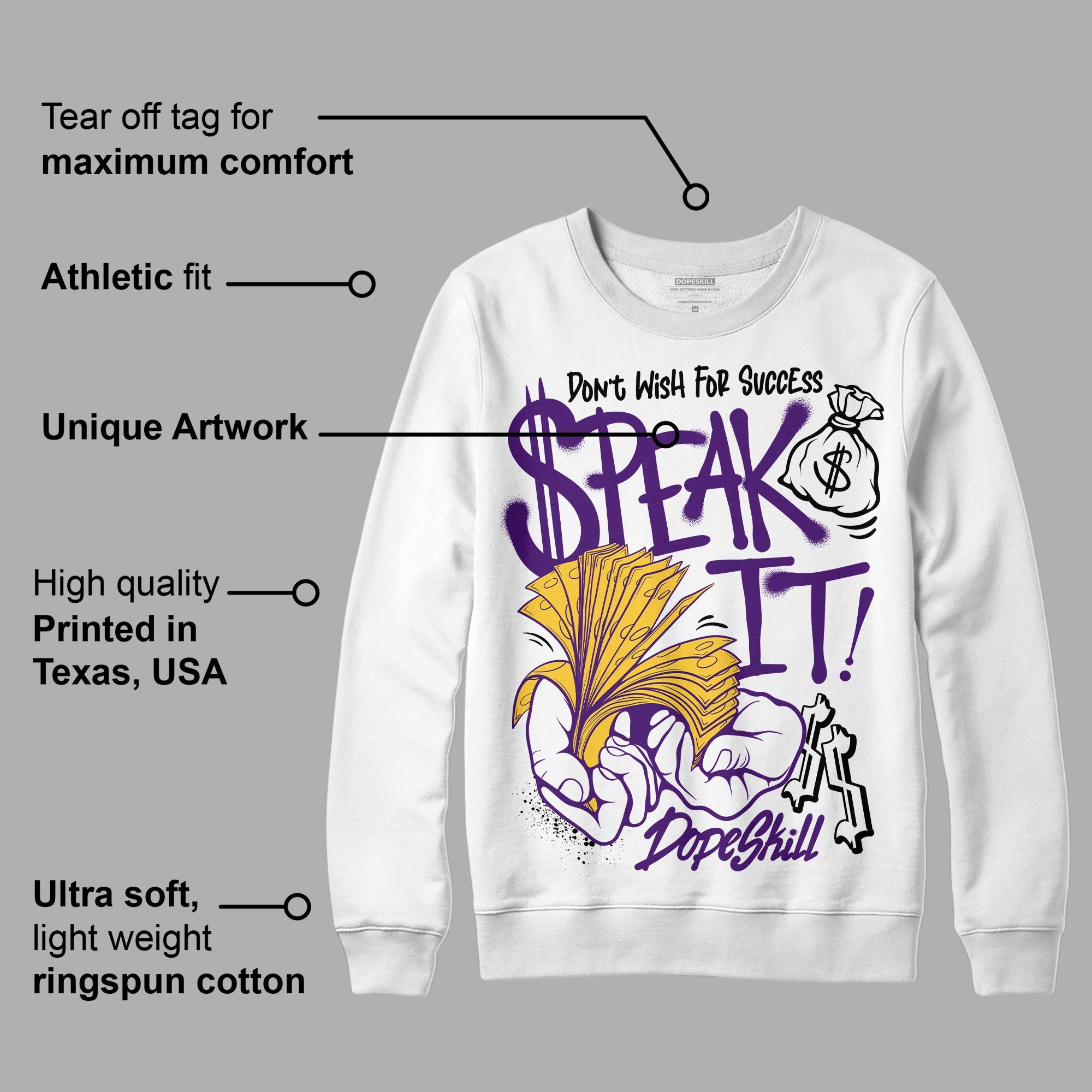 Field Purple 12s superstreetwear Sweatshirt Speak It Graphic