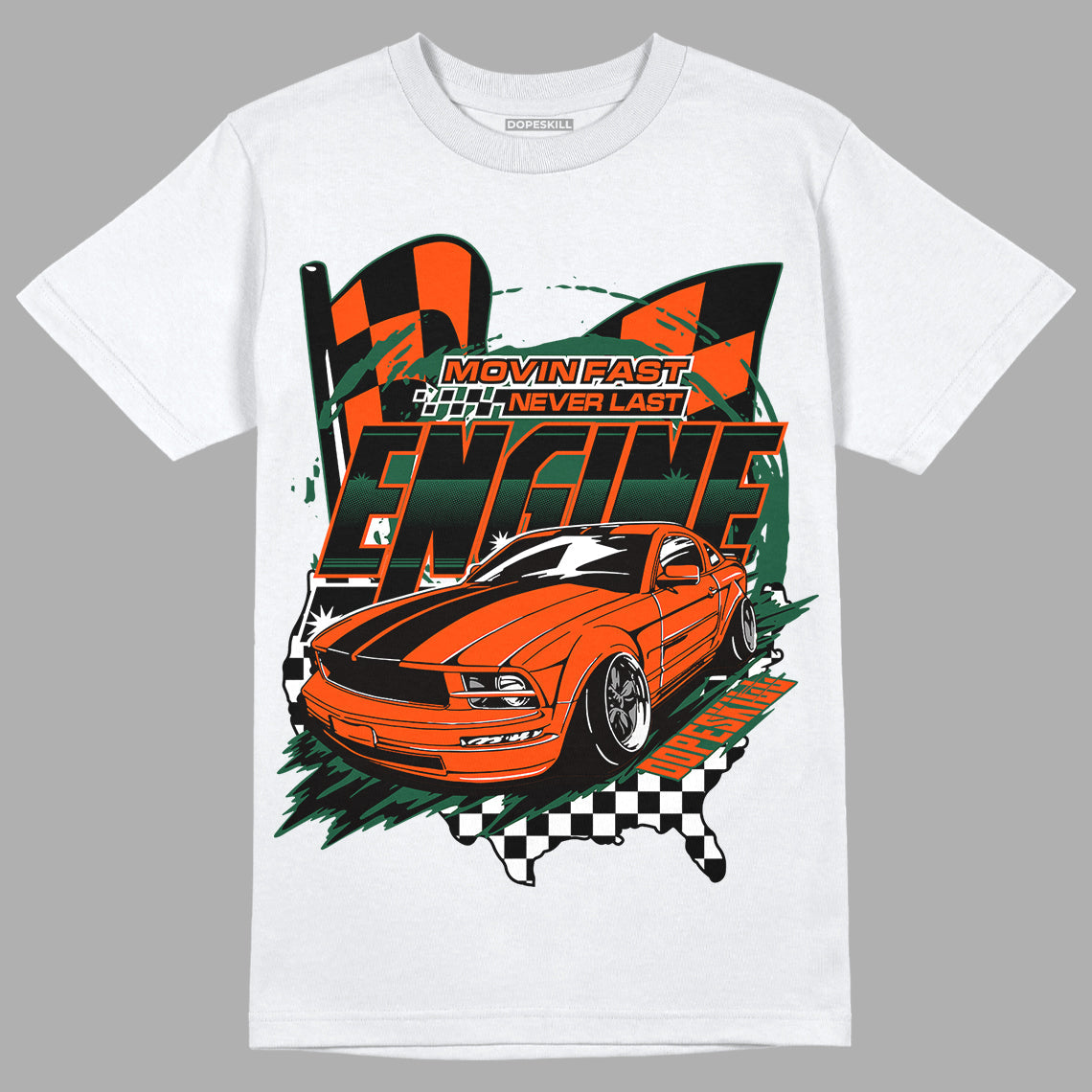 Dunk Low Team Dark Green Orange superstreetwear T-Shirt ENGINE Tshirt Graphic