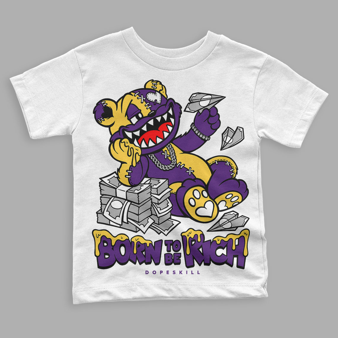 Field Purple 12s superstreetwear Toddler Kids T-shirt Born To Be Rich Graphic