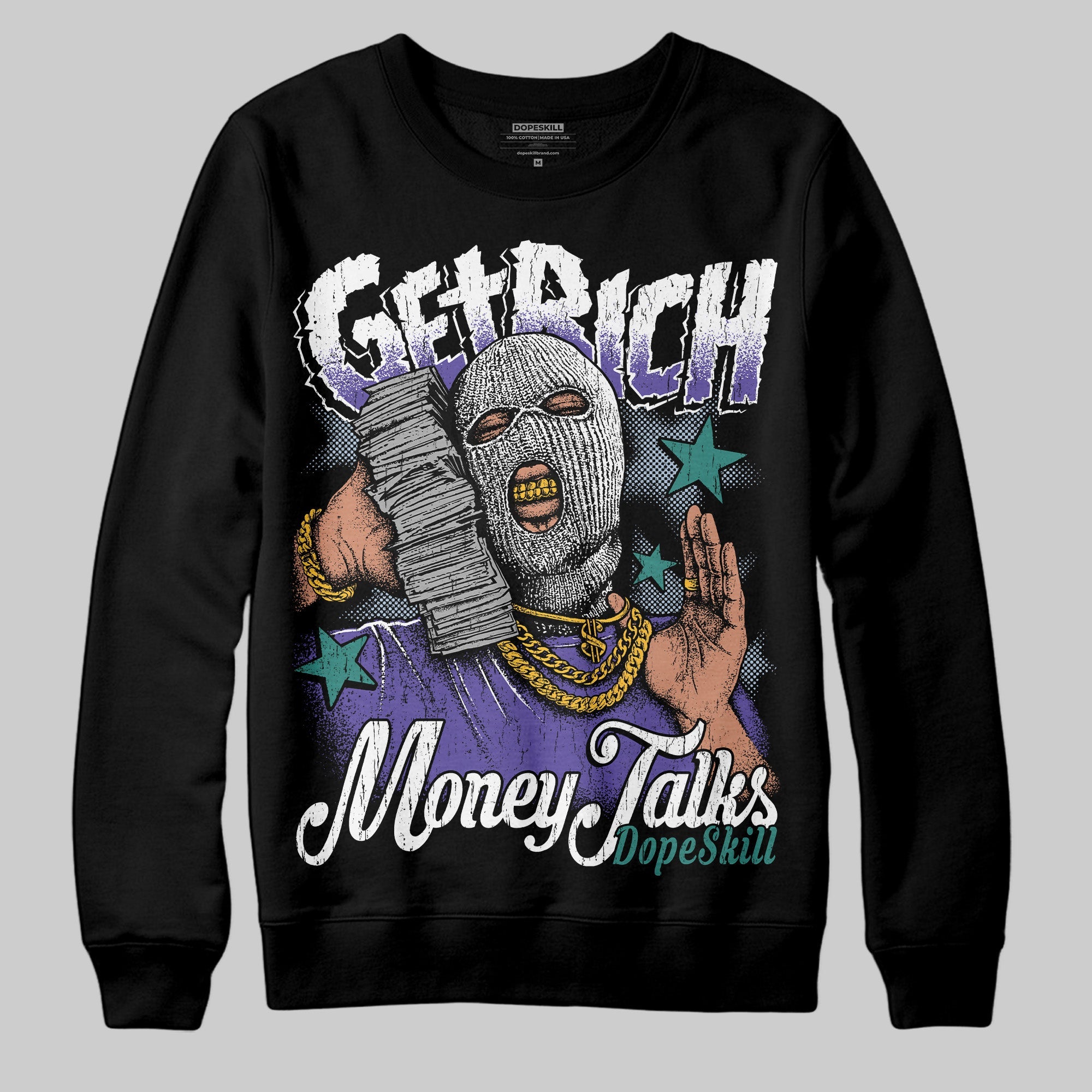 Grape 5s superstreetwear Sweatshirt Get Rich Graphic