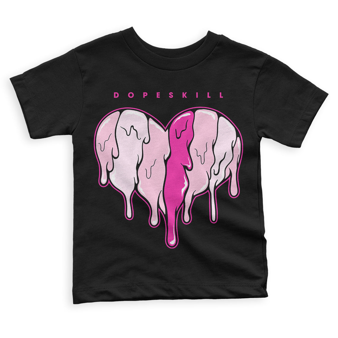 Triple Pink Dunk Low superstreetwear Toddler Kids T-shirt Slime Drip Heart Graphic