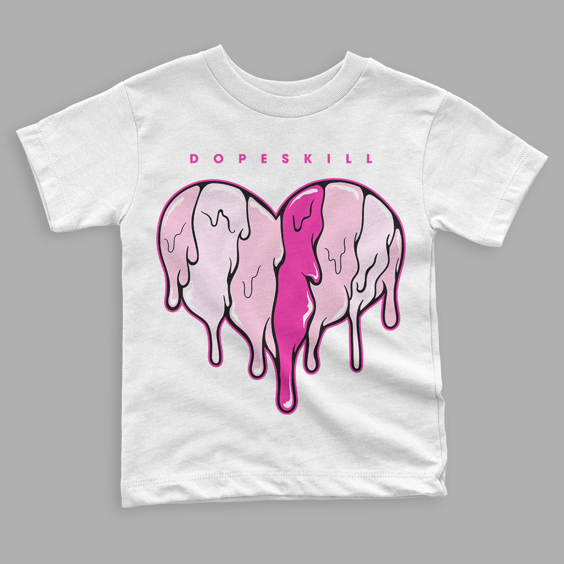 Triple Pink Dunk Low superstreetwear Toddler Kids T-shirt Slime Drip Heart Graphic