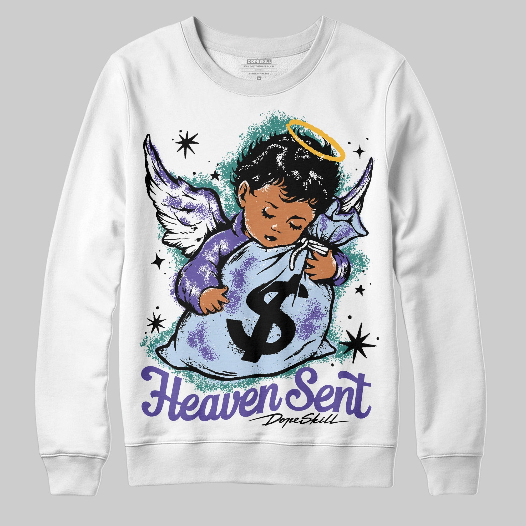 Grape 5s superstreetwear Sweatshirt Heaven Sent Graphic