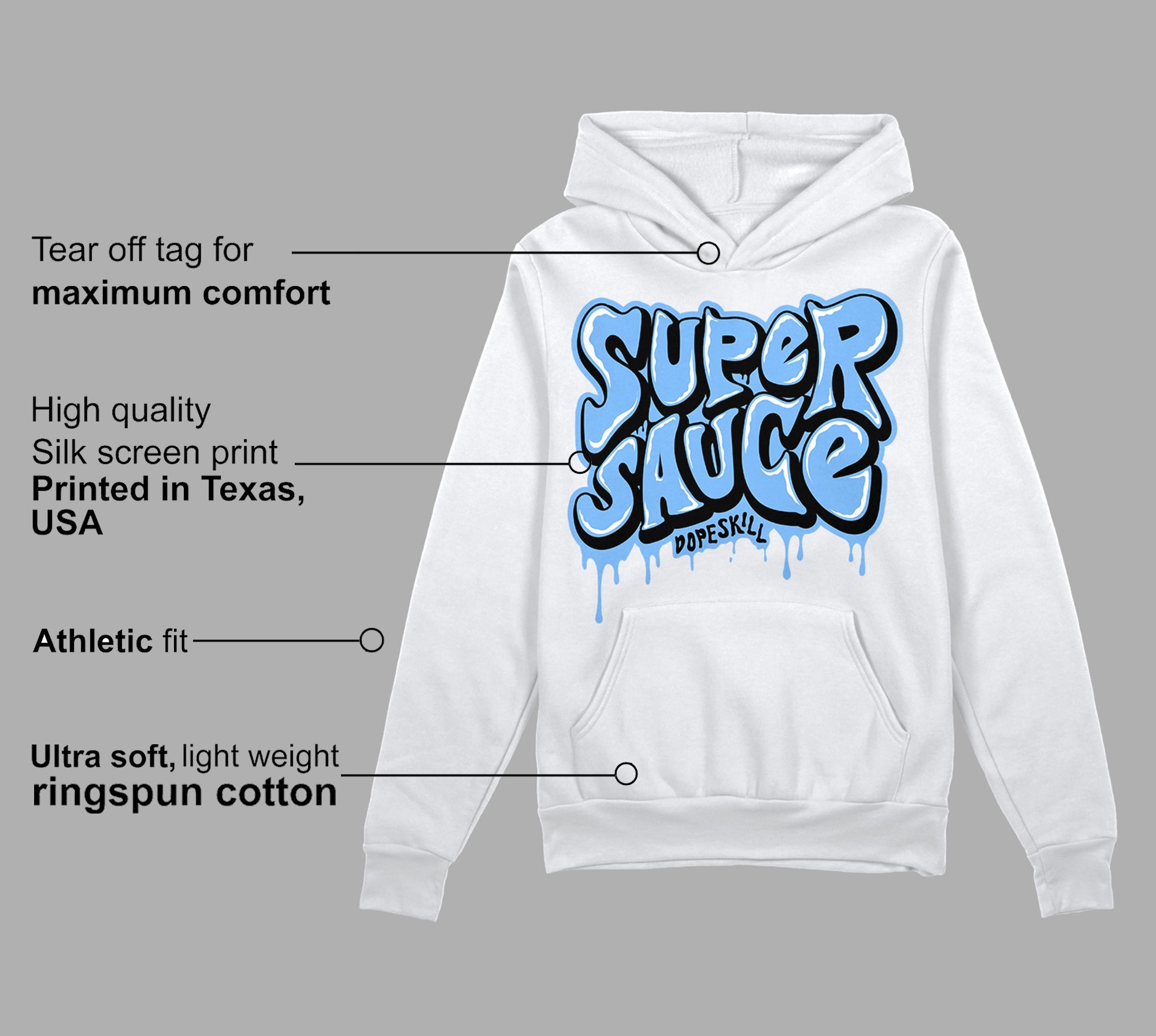 University Blue 6s superstreetwear Hoodie Sweatshirt Super Sauce Graphic