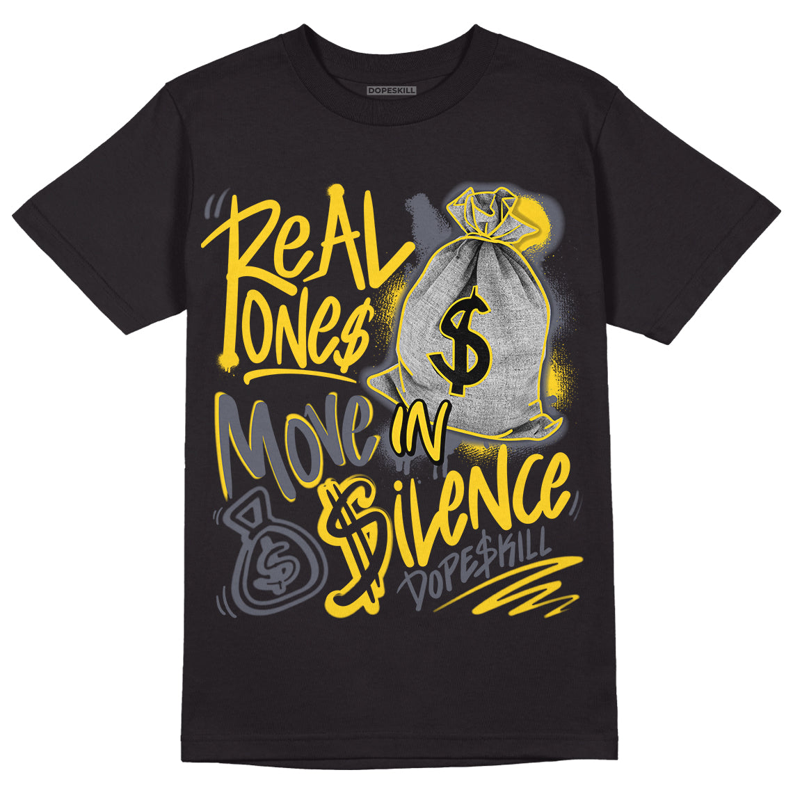 AJ 4 Lightning superstreetwear T-Shirt Real Ones Move In Silence Graphic