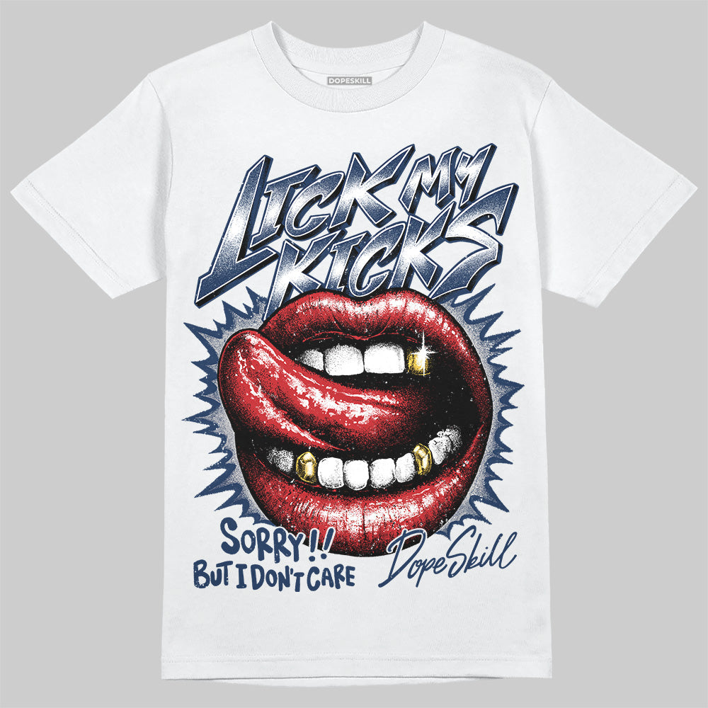 Summit White Navy 4s superstreetwear T-Shirt Lick My Kicks Graphic
