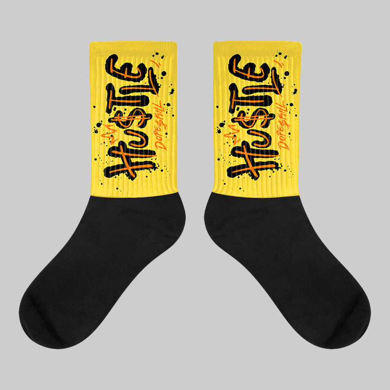 Black Tour Yellow AJ 4 Thunder superstreetwear Sublimated Socks Hustle Graphic