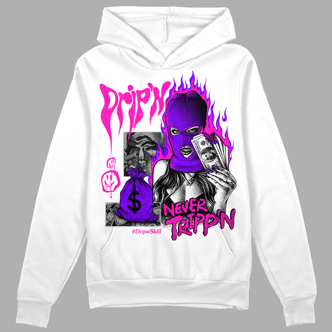 Dunk Active Fuchsia superstreetwear Hoodie Sweatshirt Drip'n Never Tripp'n Graphic