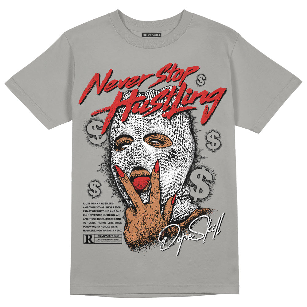 Wet Cement 4s superstreetwear Grey T-shirt Never Stop Hustling Graphic