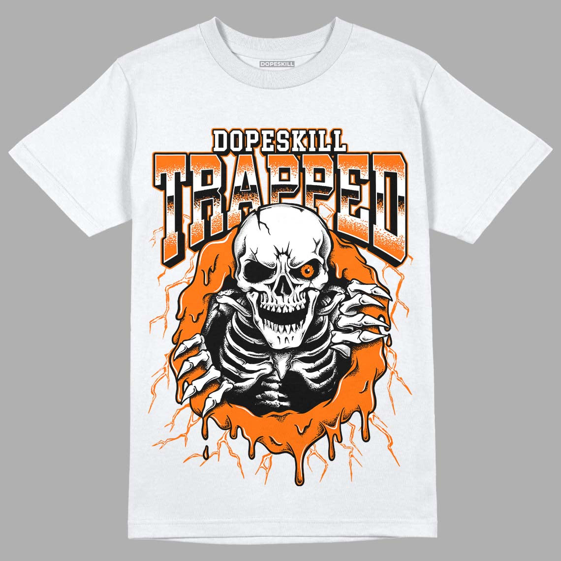 Orange Black White superstreetwear T-Shirt Trapped Halloween Graphic