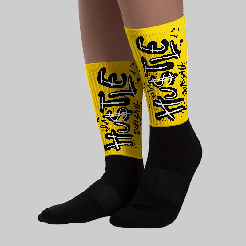 Yellow Ochre 6s superstreetwear Sublimated Socks Hustle Graphic