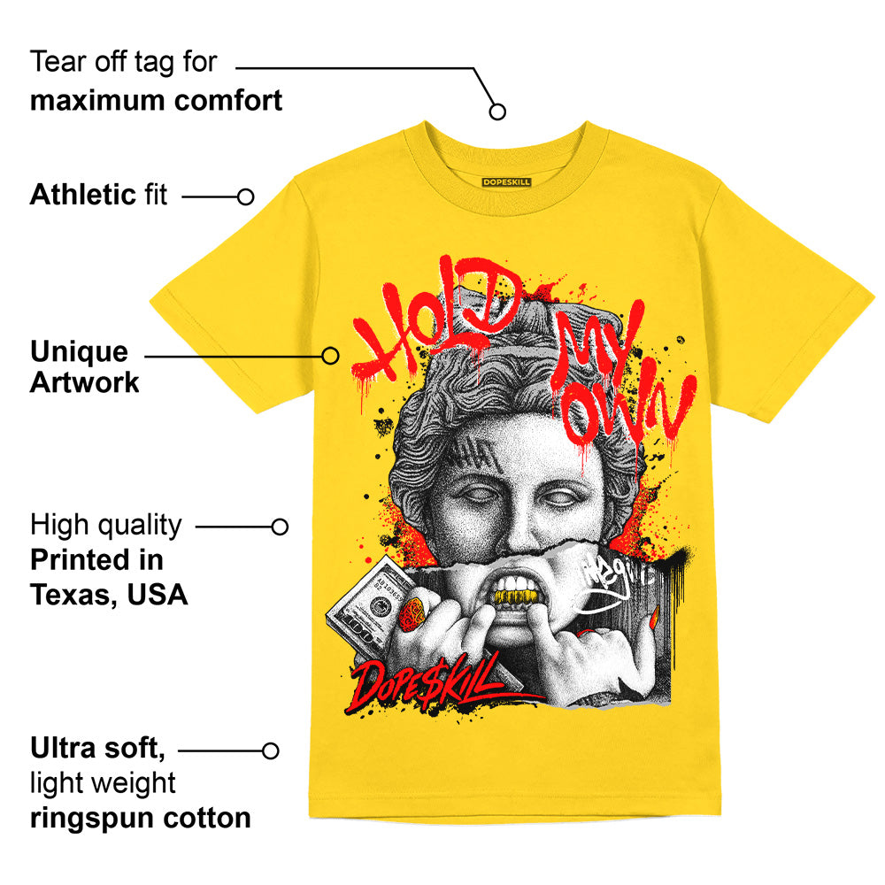 Yellow Ochre 6s superstreetwear Yellow T-shirt Hold My Own Graphic