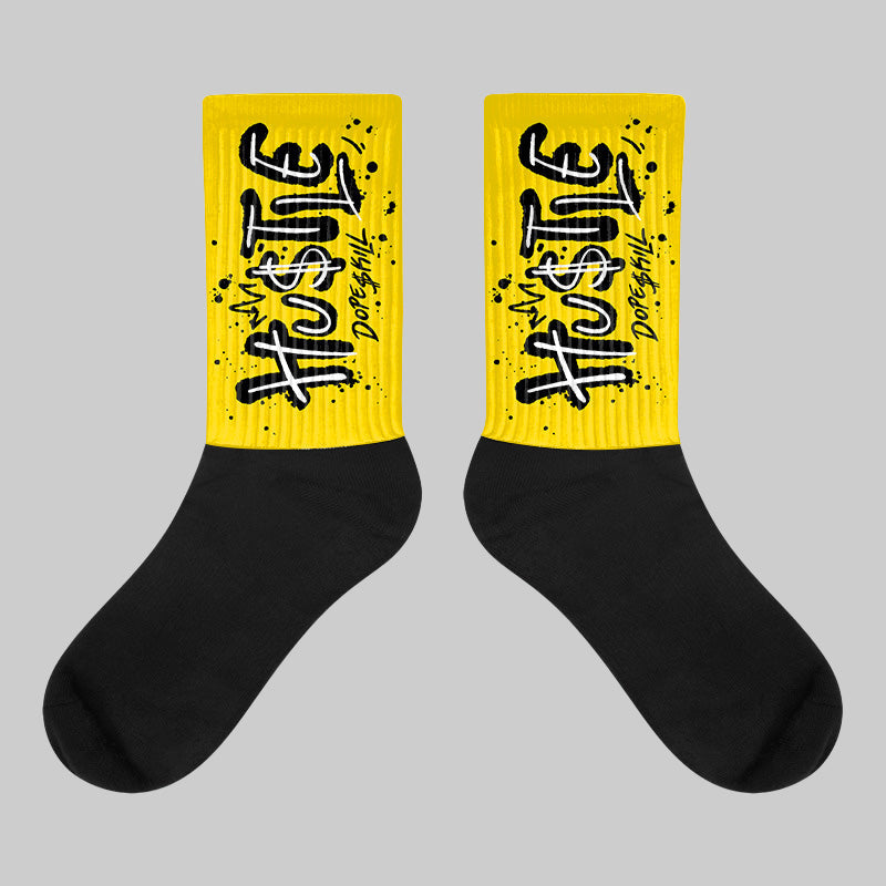Yellow Ochre 6s superstreetwear Sublimated Socks Hustle Graphic