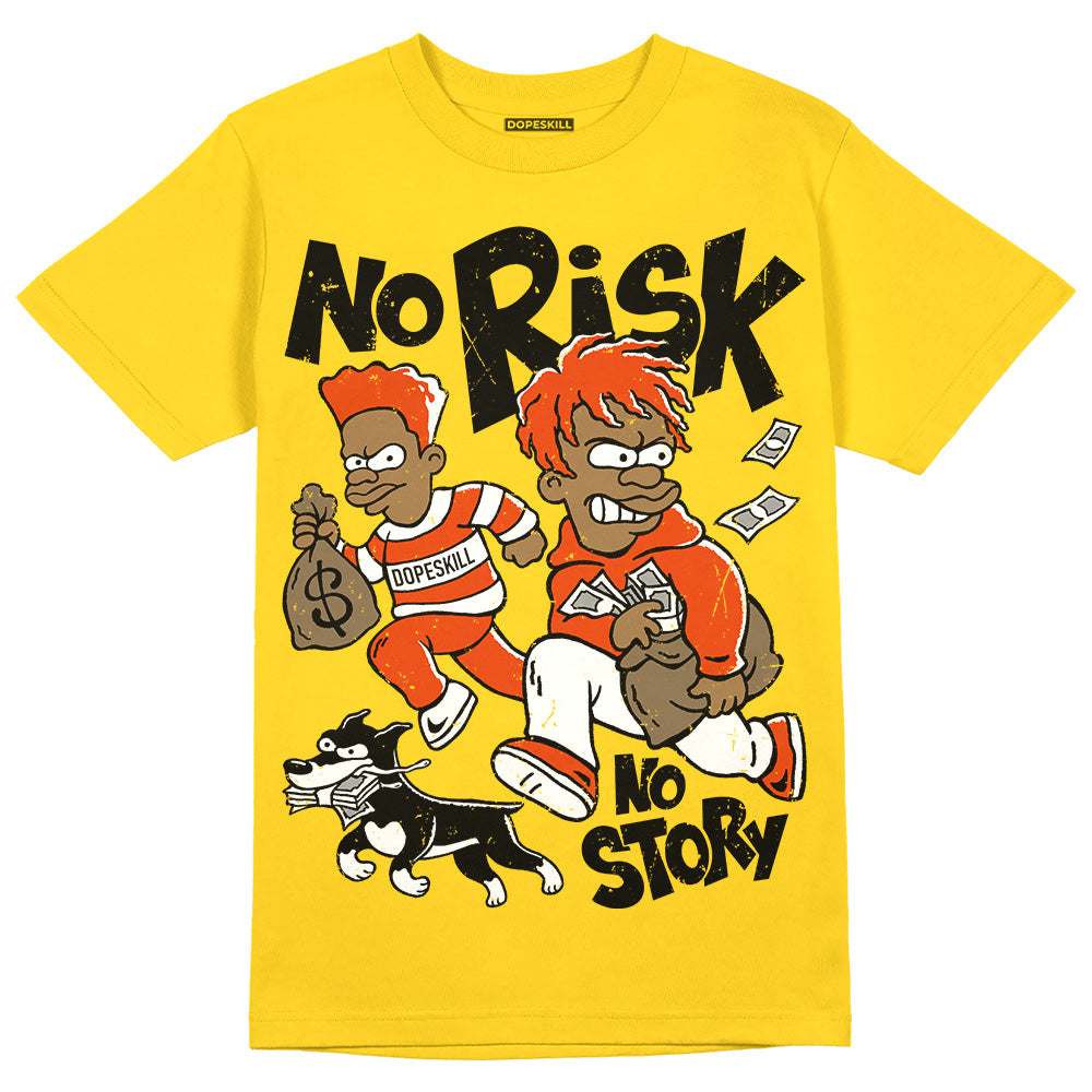 Yellow Collection superstreetwear Gold T-shirt No Risk No Story Graphic