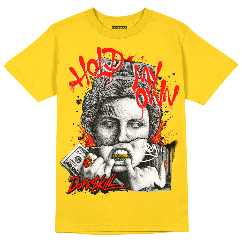 Yellow Ochre 6s superstreetwear Yellow T-shirt Hold My Own Graphic