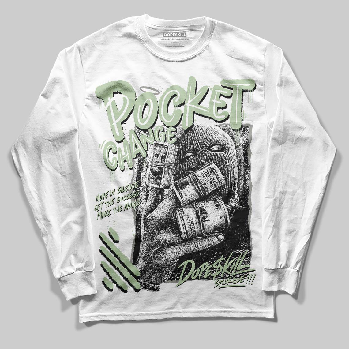 Seafoam 4s 2025 superstreetwear Long Sleeve T-Shirt Pocket Change Graphic